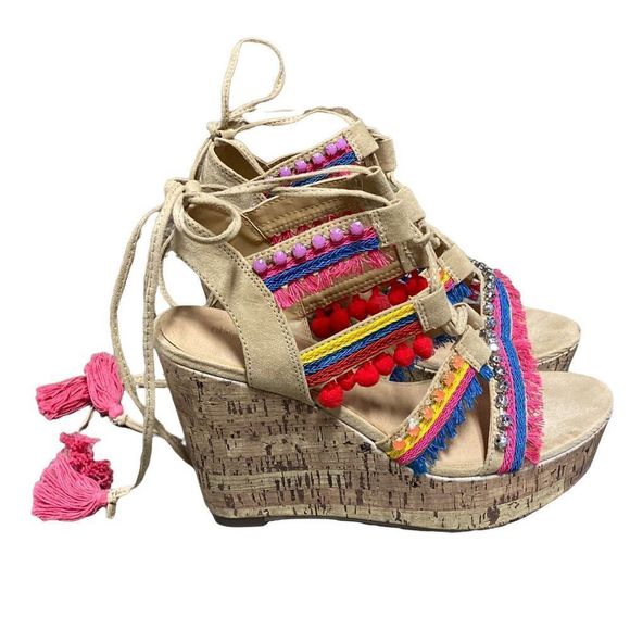 Charlotte Russe Shoes - Charlotte Russe Multi Boho Wedge Size 8